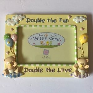NWOT Russ Baby “Double the Fun Double the Love” Twins frame